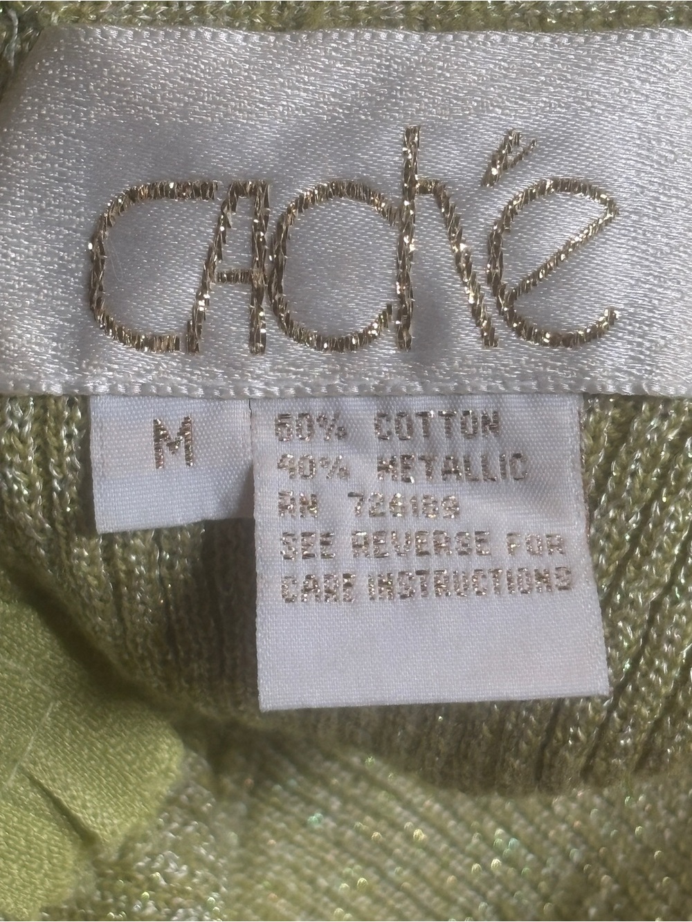Cache Olive Green Ribbed Sequin Floral Tank - Picture 8 of 8